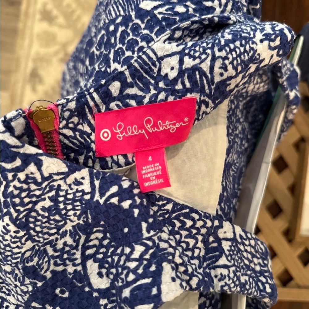 Lilly Pulitzer Blue and White Patterned Dress - Picture 4 of 4
